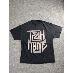 Tech N9ne Shirt Mens Large Black Strange Music Logo Graphic Rap Tee Hip Hop